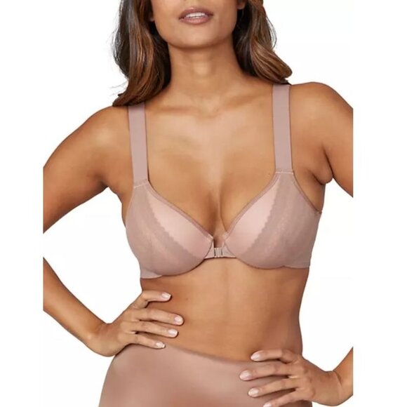 SPANX Low Profile Full Coverage Illusion Lace Minimizer Bra Front Clasp Size 36D - Picture 2 of 4